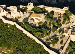 castillo medieval de capdepera vista aerea
